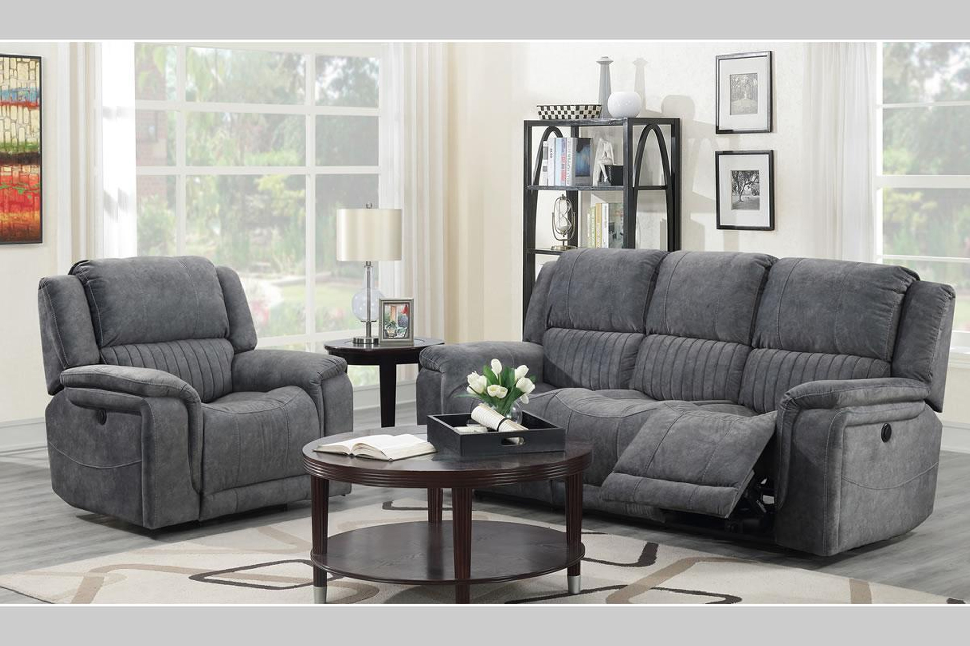 6129 S GR - Everton Recliner Sofa Set
